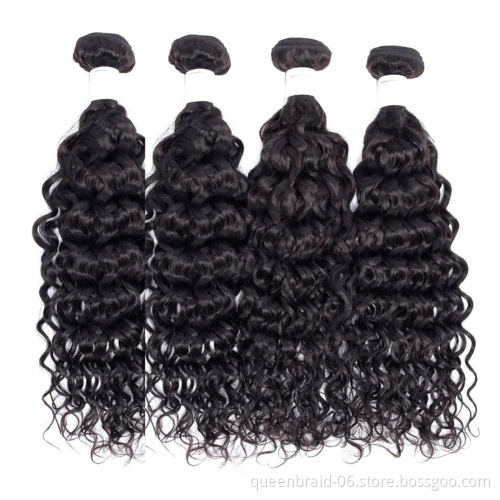 Water Wave Bundles With Closure Free Part Wet and Wavy Unprocessed Virgin Human Hair 100% Human Hair Extensions Water Wave